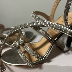Elegant Silver Strappy Heels